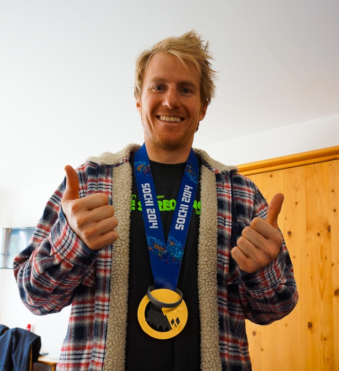 Olympic Gold Medalist Ted Ligety showing JBT support